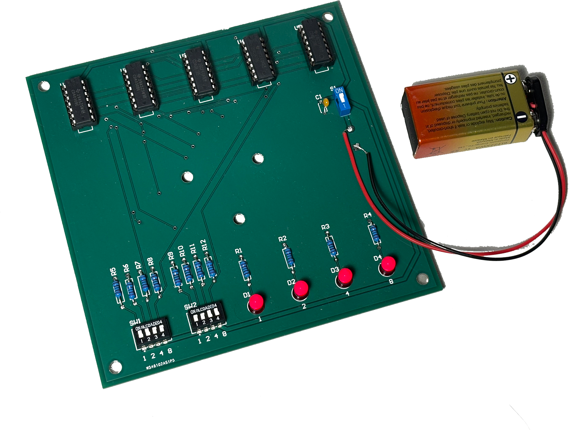 Four bit adder circuit board